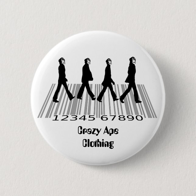 crazyapecommercialroad, 6 cm round badge (Front)