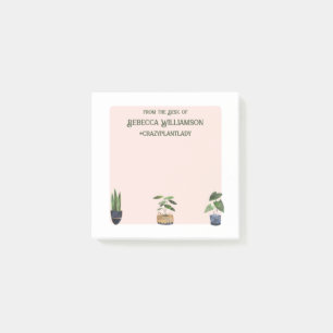 #crazyplantlady  From the Desk of Personalised Post-it Notes