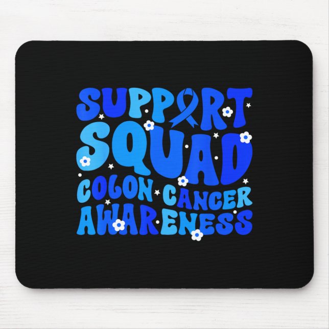 Crc colon cancer awareness support squad blue mouse mat (Front)