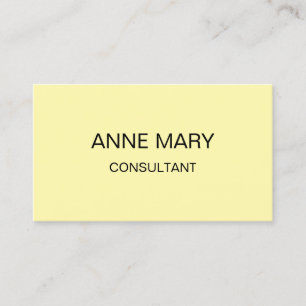 Crea Ivory Yellow Modern Minimalist Professtional Business Card
