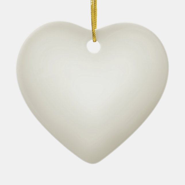 Cream 3d Effect Heart Ornament (Front)