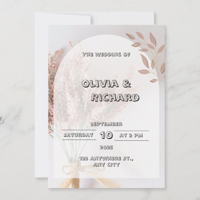 Cream Aesthetic Wedding Invitation (Front)