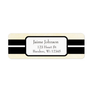 Cream and Black Classy  Return Address Sticker