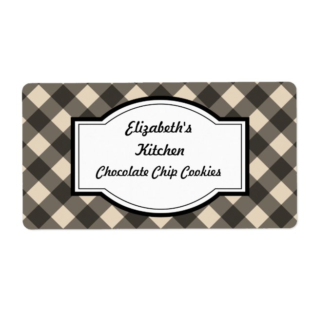 Cream and Black Kitchen Labels (Front)