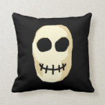 Cream and Black Skull. Cushion<br><div class="desc">Skull Illustration. A primitive style skull illustration in black and cream.</div>