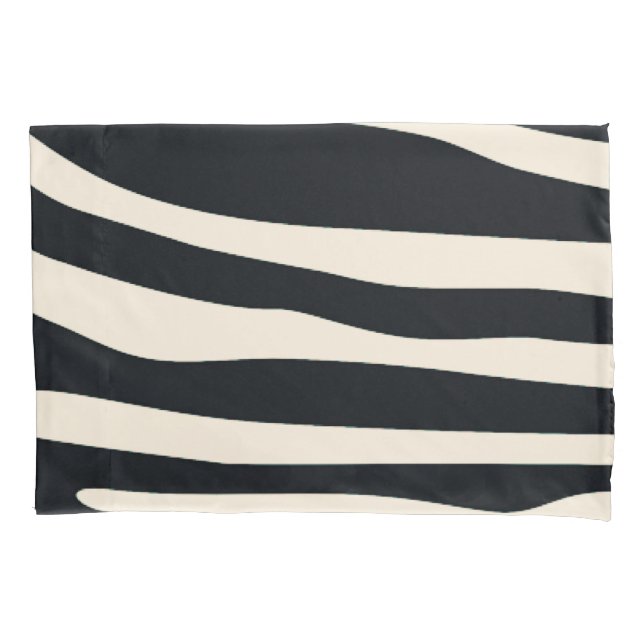 Cream, and black zebra print pillowcase (Front)