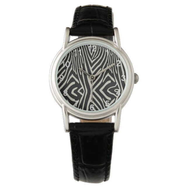 Cream And Black Zebra Stripes, Watch (Front)