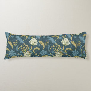 Cream and Blue Floral Art Nouveau Body Cushion
