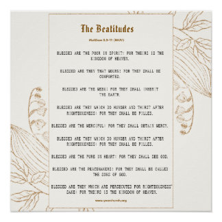 Cream and Bronze Beatitudes Inspiration Poster