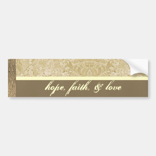 Cream and Bronze Paisely Bumpersticker Bumper Sticker (Front)