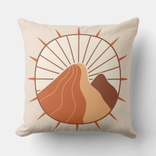 Cream and Brown Bohemian Boho Cushion