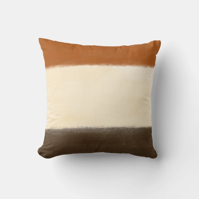 Cream and Brown Colour Block Cushion (Front)