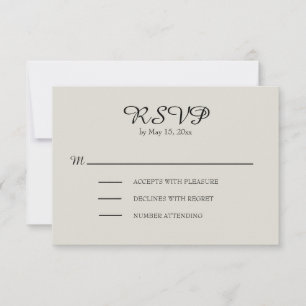 Cream and Brown Rustic Wedding RSVP