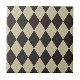 Cream and Chocolate Argyle Tile