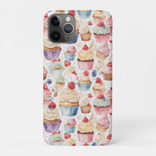 Cream and Cupcake Digital Patterns iPhone 11 Pro Case