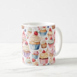 Cream and Cupcake Digital Patterns Coffee Mug