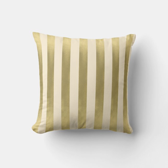Cream and FAUX gold glittters Christmas  Cushion (Front)