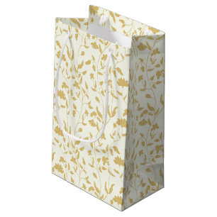 Cream and gold Floral Gift Bag 