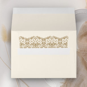 Cream and Gold Lace  Envelope