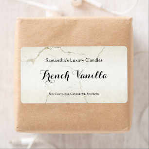 Cream and Gold Marble Candle Label Template