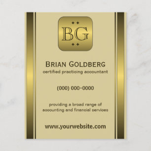Cream and Gold Plate 4.5" x 5.6" Accountant Flyers