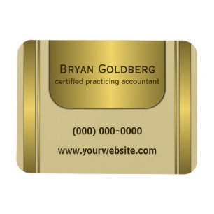 Cream and Gold Plate Accountant Small Flexi Magnet