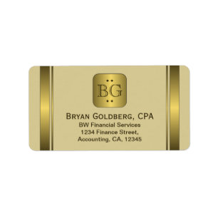 Cream and Gold Plate Elegant Address Labels