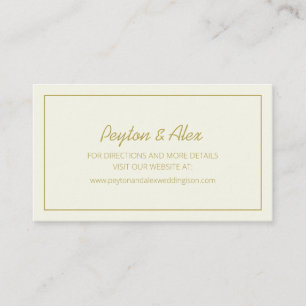 Cream and Gold Wedding Website Business Card