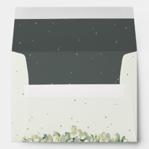 Cream and Green Snowberry+Eucalyptus Wedding A7 Envelope