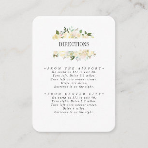Cream and Grey Botanical WEDDING Directions Enclosure Card