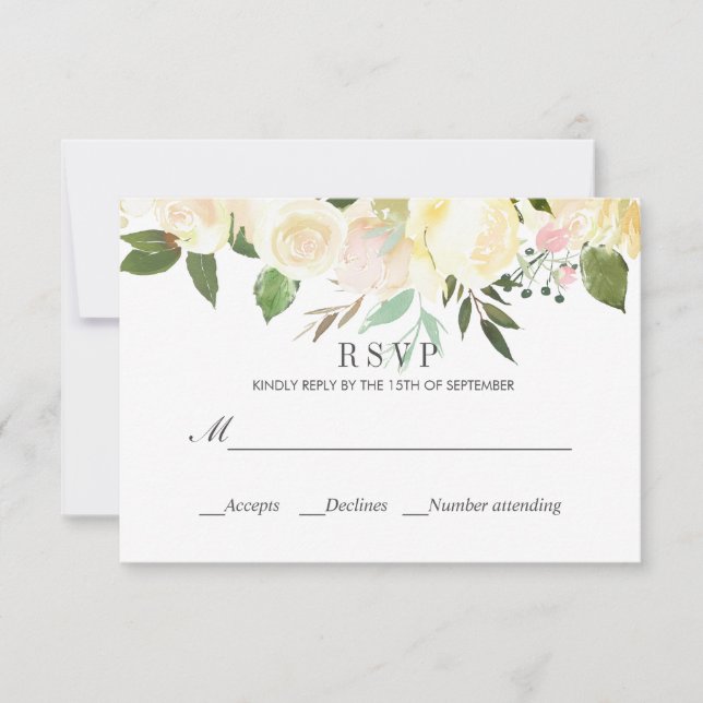 Cream and Ivory | Classic spring WEDDING  RSVP Card (Front)