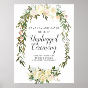 Cream and Ivory Unplugged Wedding Ceremony Sign