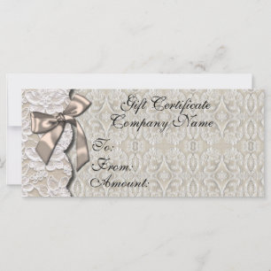 Cream and Lace Business Gift Certificate, Rack Car
