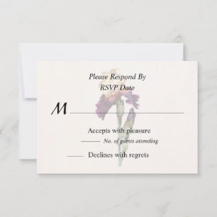 Cream and Maroon Iris and Buds RSVP Card