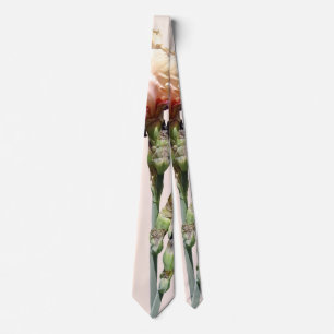 Cream and Maroon Iris and Buds Tie
