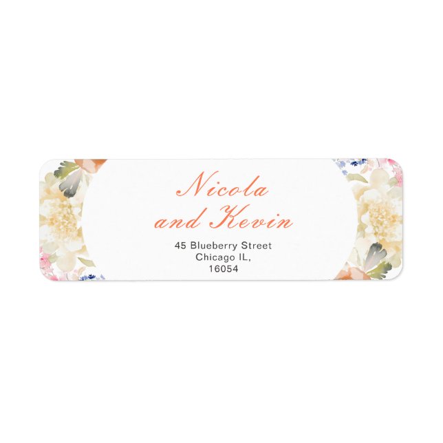 Cream and Orange Vintage Floral Wedding (Front)