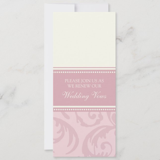 Cream and Pink Wedding Vow Renewal Invitations (Front)