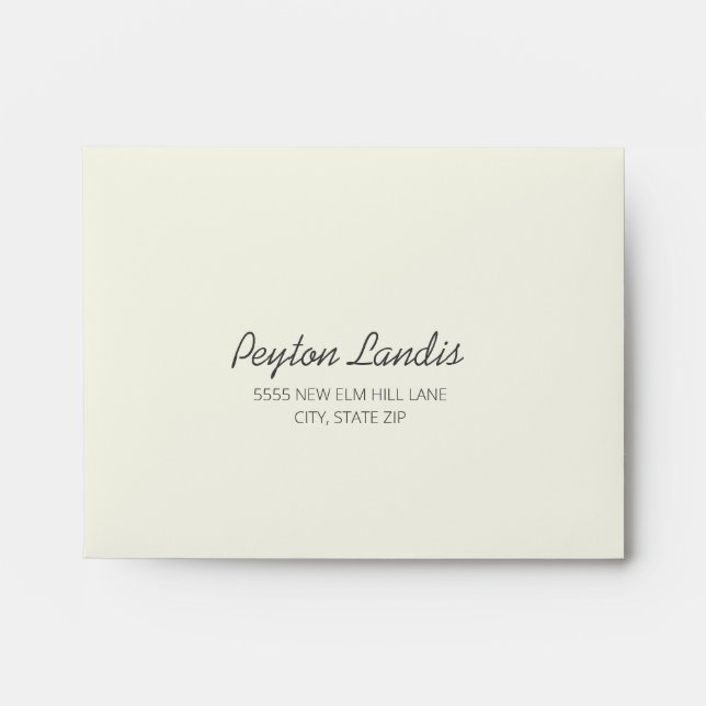 Cream and Purple Wedding RSVP Return Envelope (Front)