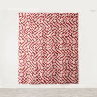 Cream And Red Abstract Line Pattern