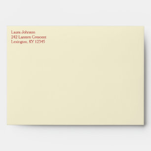 Cream and Red Damask A7 Envelope