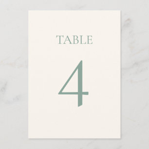 Cream and Sage Table Numbers