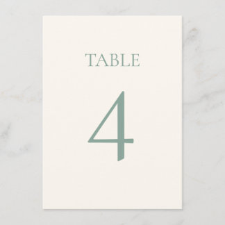 Cream and Sage Table Numbers