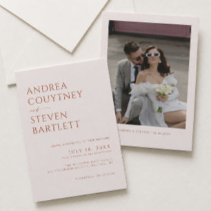 Cream and Terracotta Fall Wedding Invitation