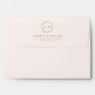 Cream and Terracotta Monogram Fall Wedding Envelope