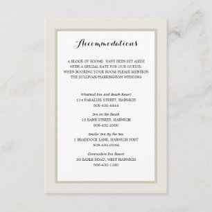 Cream and White   Accommodations Enclosure Card