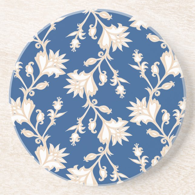 Cream and White Victorian Floral Coaster (Front)
