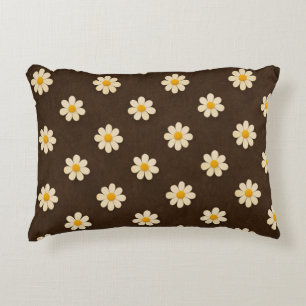 Cream and Yellow Floral Decorative Cushion