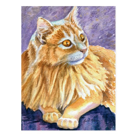 Cream Angora Cat Postcard