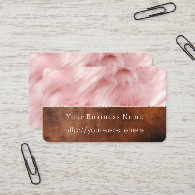 Cream Animal Fur Brown Southwest Cowhide Business Card (Front/Back In Situ)