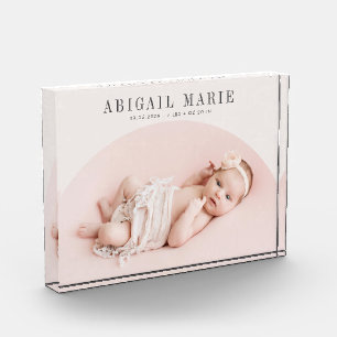 Cream Arch Baby Photo Keepsake  Block